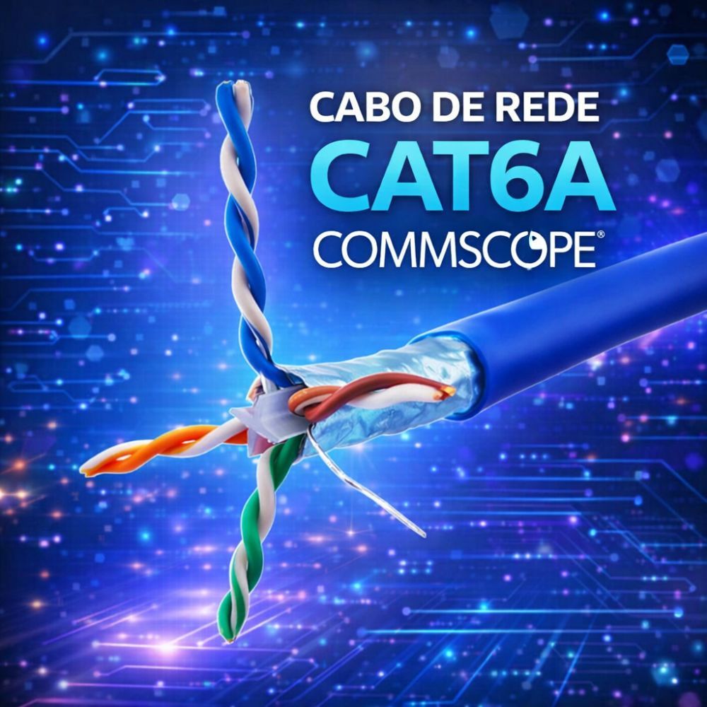 CABO CAT6A COMMSCOPE AZUL BLINDADO F/UTP ANATEL 25M 50M 75M 100M