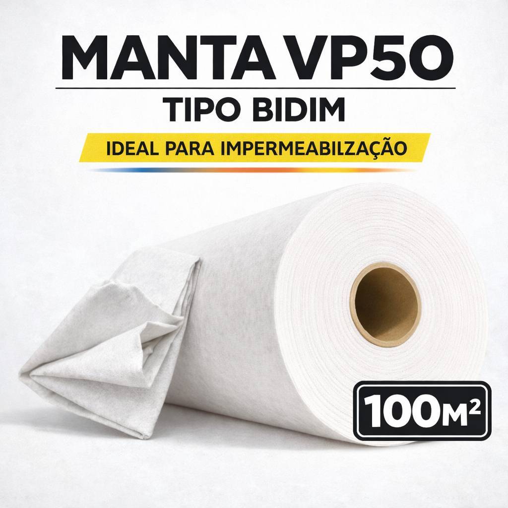 MANTA ESTRUTURAL VP50 100 METROS PARA REFORÇO IMPERMEÁVEL CONTRA TRINCAS E INFILTRAÇÕES