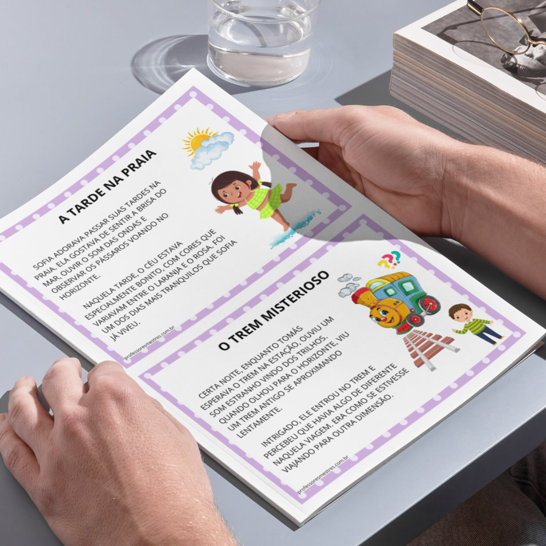 30 fichas de leitura com pequenos textos