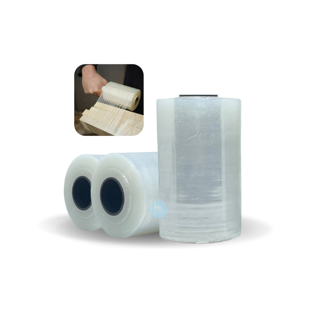 2 Rolos Filme Stretch Transparente 10cm x 100m 25 Micras Embalagem Mudança