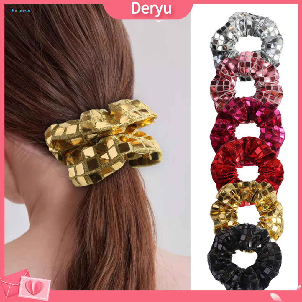 Durable Hair Band Elastic Tie Square Sequin Fabric – No Damage Decorative Rope Stylish and Comfortable Accessories for