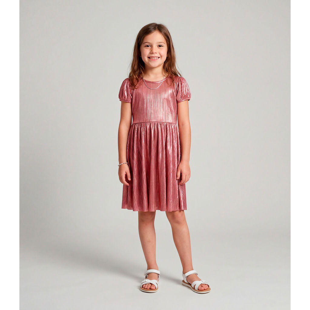 Vestido em Malha Plissada Shiny Trick Nick Unica