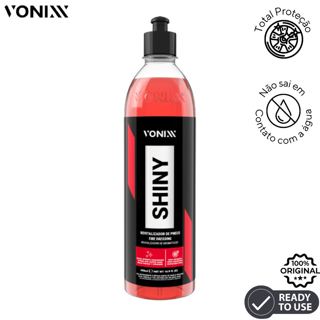 Revitalizador de Pneus Vonixx Shiny 500ml – Brilho e Proteção Imediata