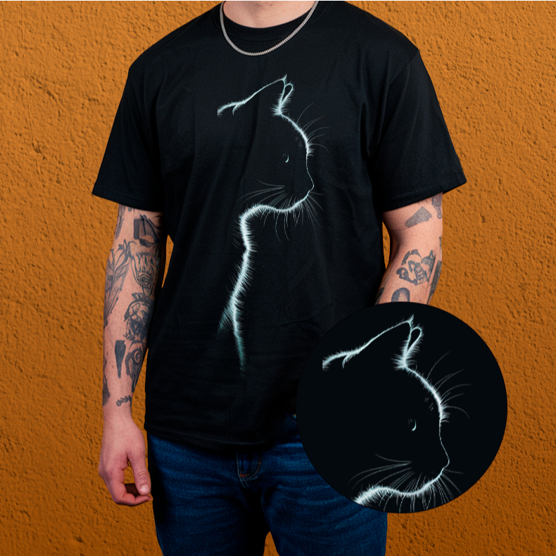 Camiseta Masculina Shiny Cat Premium