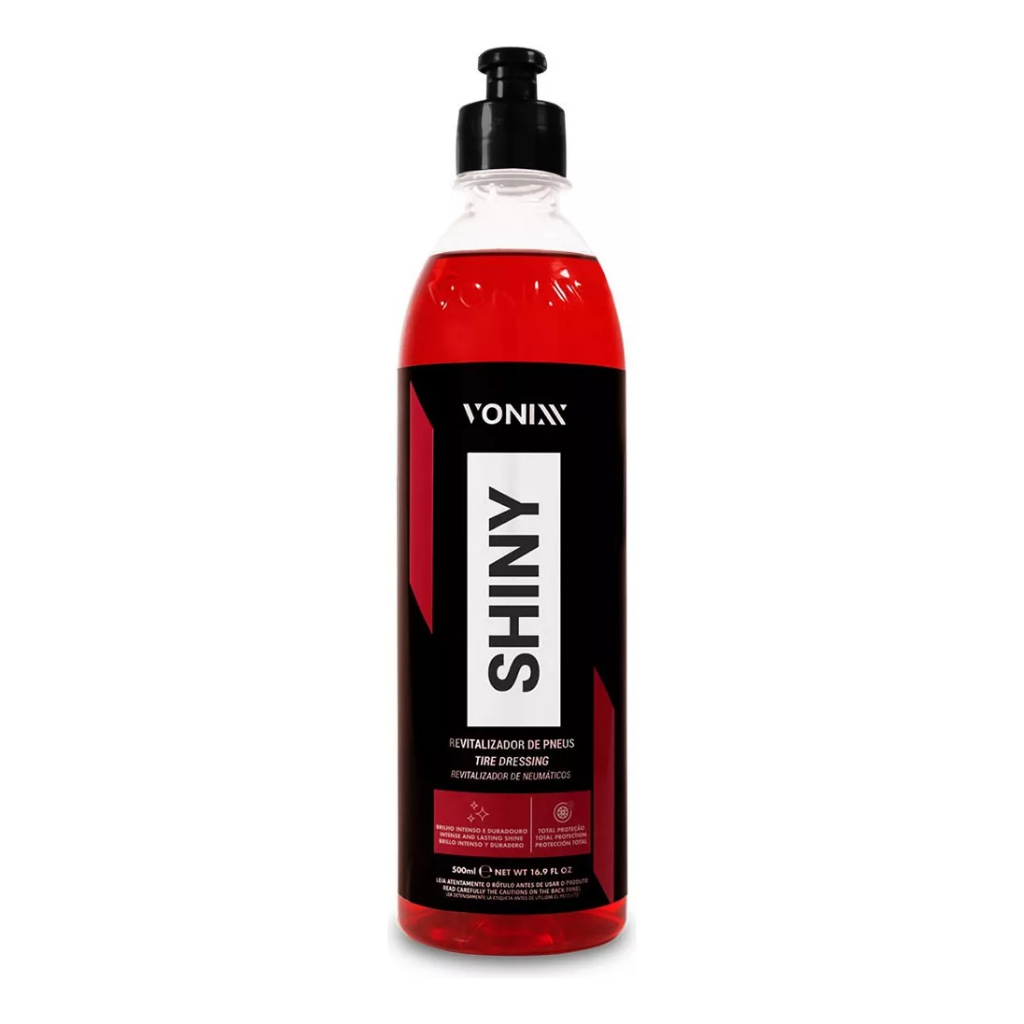 Shiny Revitalizador 500ml Vonixx - Pneu Pretinho Longa Duração