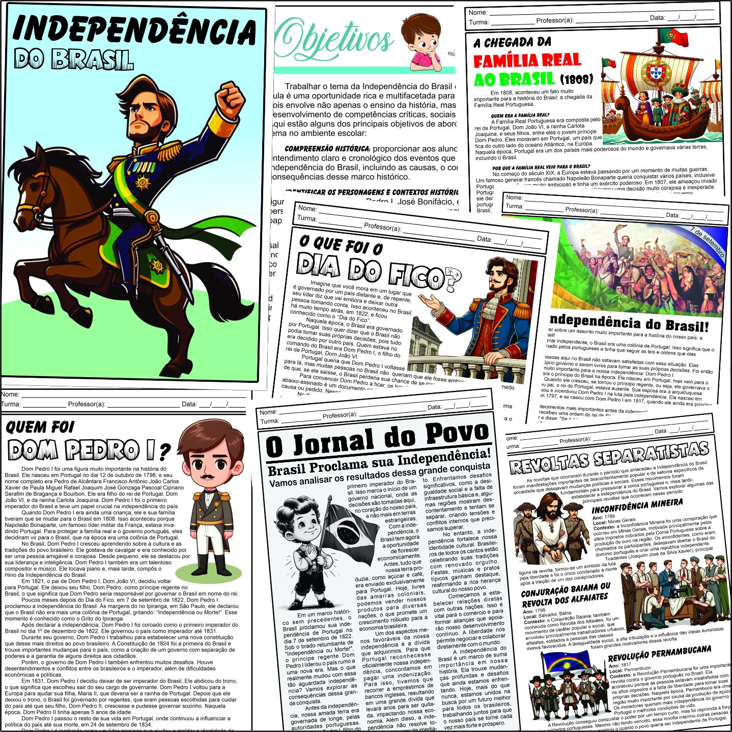 PACOTE DE ATIVIDADES SOBRE A INDEPENDÊNCIA DO BRASIL