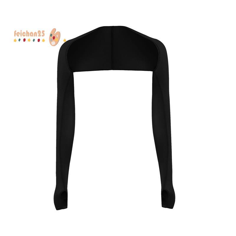 [Fast F] Summer Ladies Cooling Shawl Sleeves Proteção Solar UV Com Orifício Para Os Dedos Golfe , Direção , Equitação ,