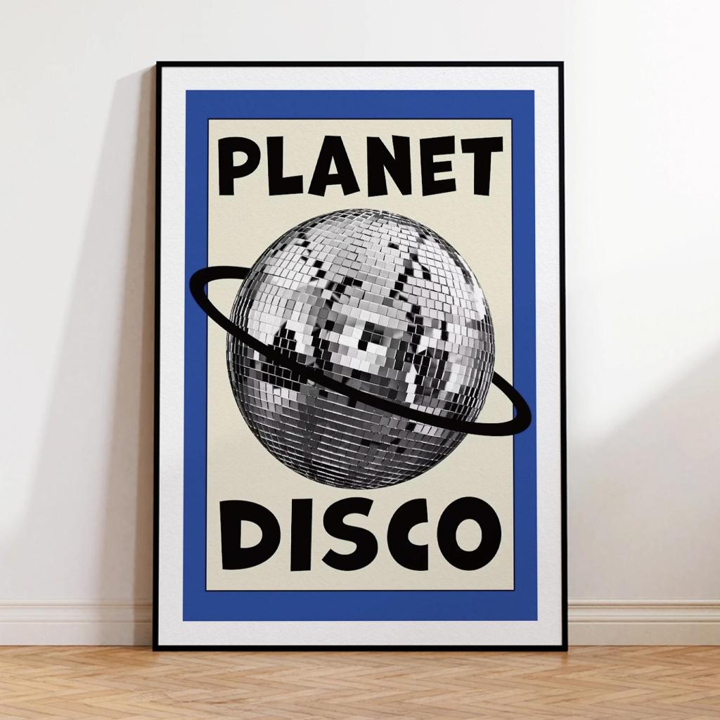 Quadro decorativo vintage música anos 70 estilo pop