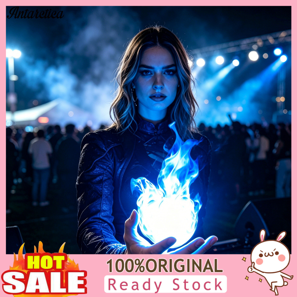 Cosplay Fireball Props Visual Effect Flame Accessory Floating Prop Led Glowing Halloween Handheld Light Battery Powered