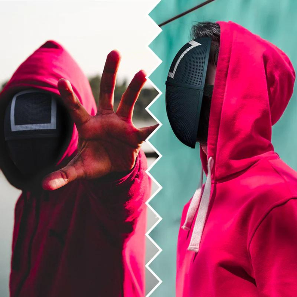 Máscara Fantasia Round 6 para Cosplay de Jogadores e Líder Front Man – Ideal para Festas, Eventos e Fãs da Série