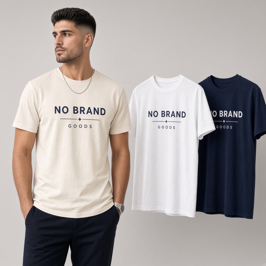 Kit 3 Camisetas Masculina Estampada No Brand Goods 100% Algodão Premium Academia Casual Camisa Blusa Elegante  Treino