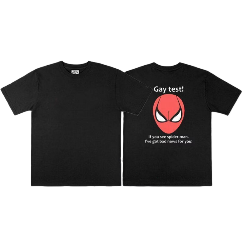 Camiseta algodão estampa Gay Test Homem‑Aranha Brand New Day, camisa casual inspirada no Tom Holland