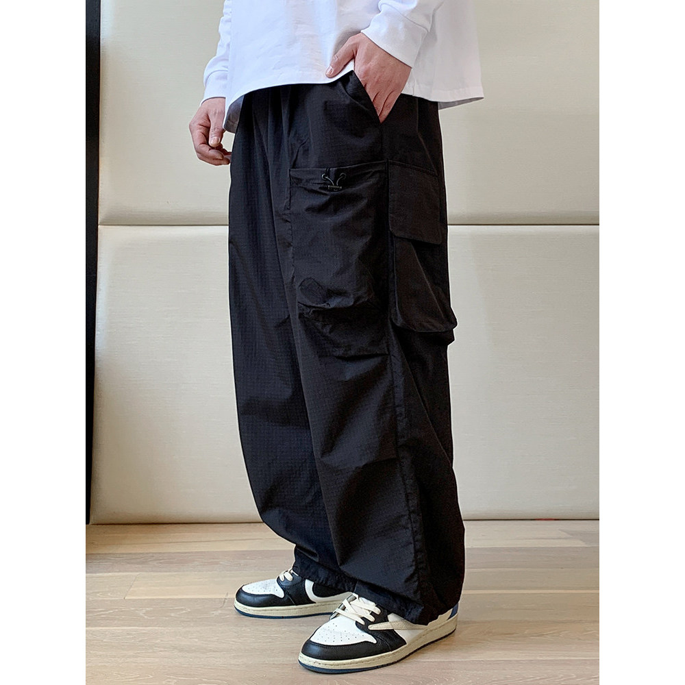 THE PANG Trendy Brand Plus Size Masculino Verão Solto Macacão Reto Gordo Estilo Fino Calças Casuais Masculinas