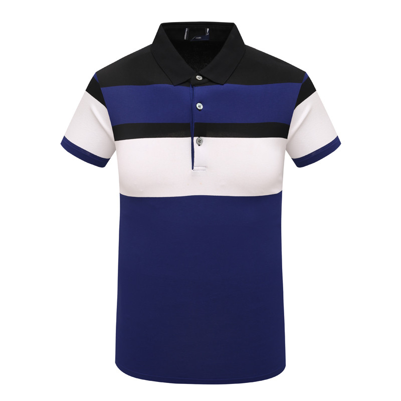 F2550 Bird Brand Camiseta masculina de manga curta lapela negócios All-Match Casual estiramento verão Top 32115
