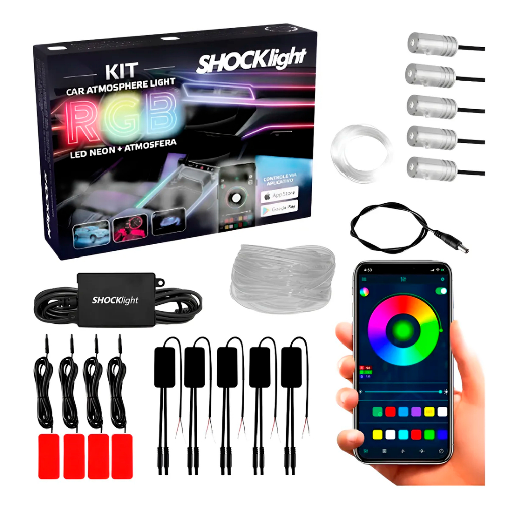 Kit Neon Rgb Fita Atmosfera 9 X 1 - 12v 5 Metros Rgb