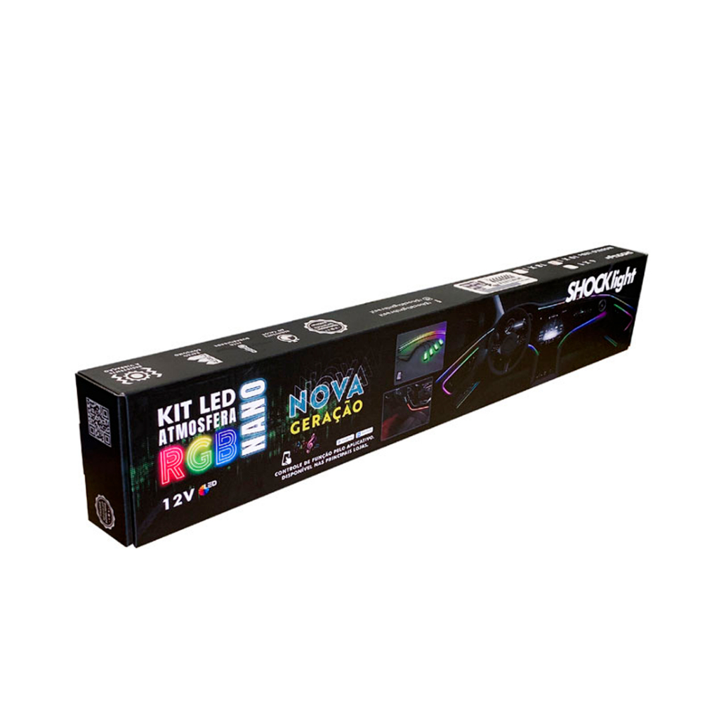 Kit Luz Neon Led Fita Rgb Atmosfera 14x1 6 Canhões 8 Metro Branco