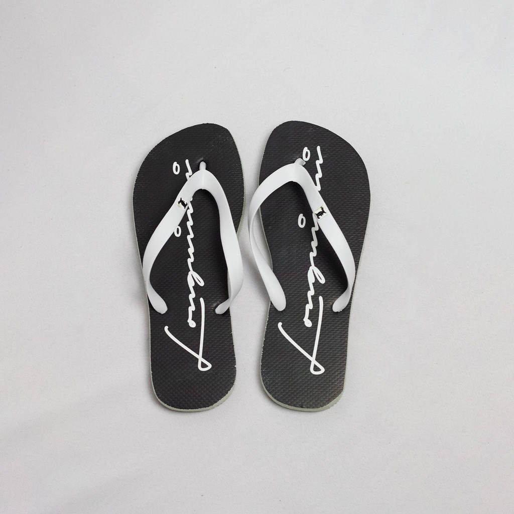 Chinelo Longuinni Classic Preto e Branco
