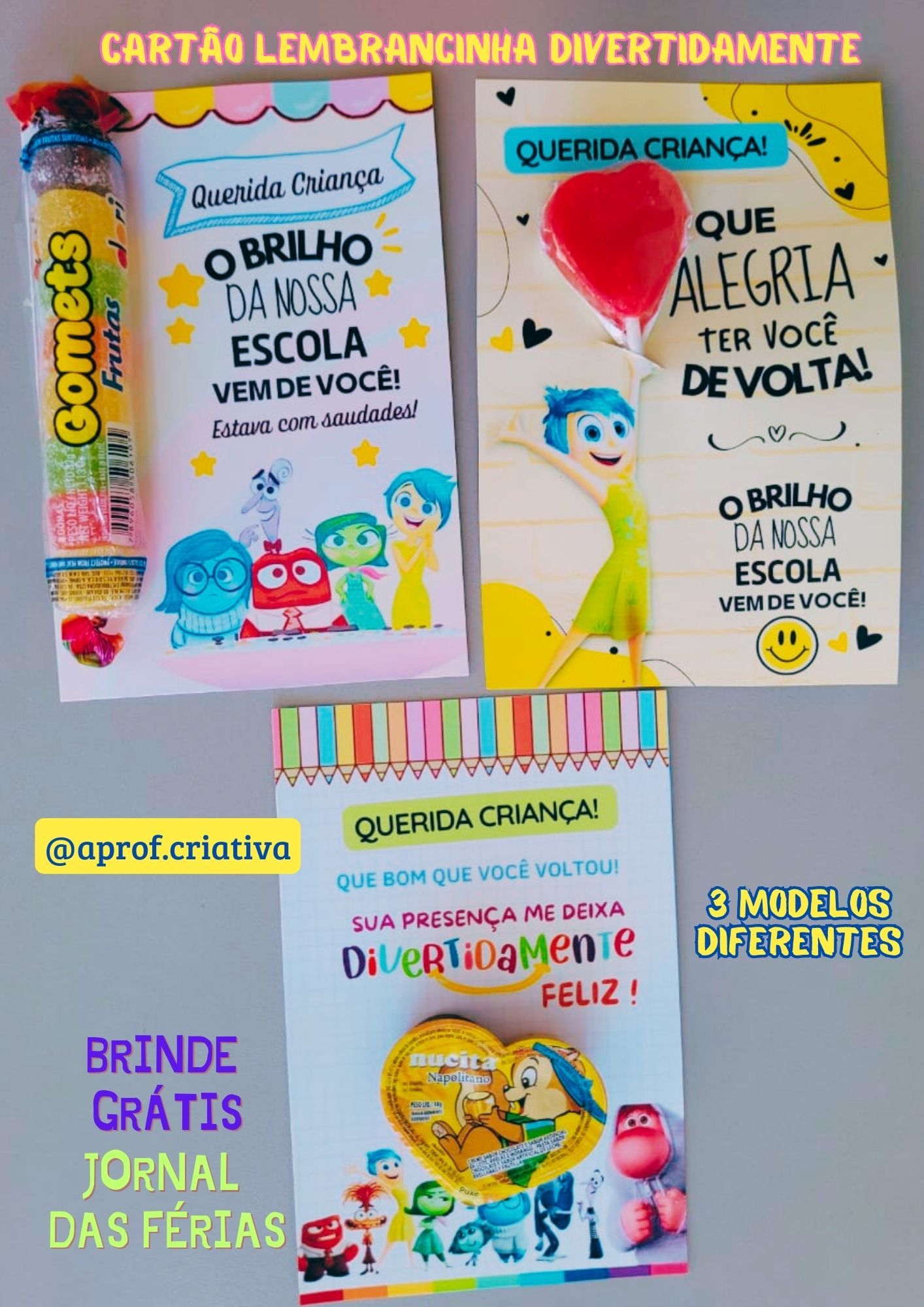 Lembrancinha Volta às aulas - Divertidamente