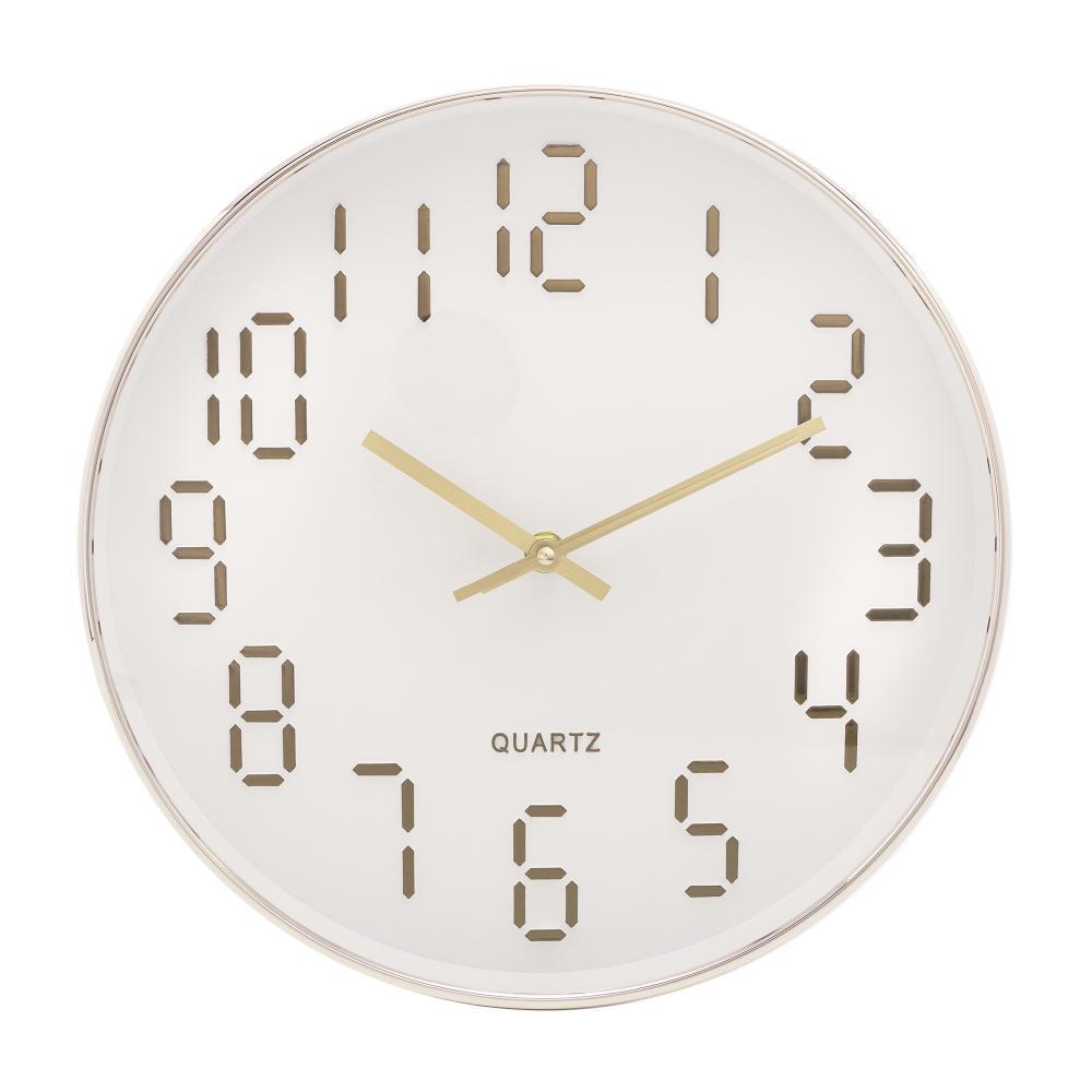 Relógio de Parede Lyor Quartz Dourado em Plástico 30,5cm