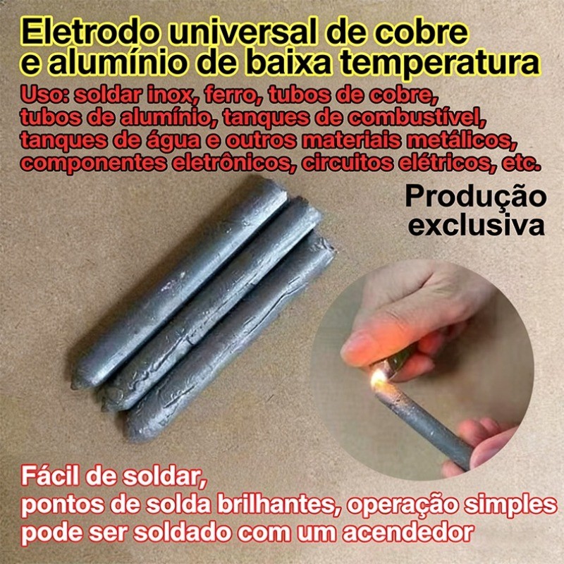 Haste Solda Baixa Temperatura Universal | Reparo Metais | Isqueiro Doméstico DIY | Profissional