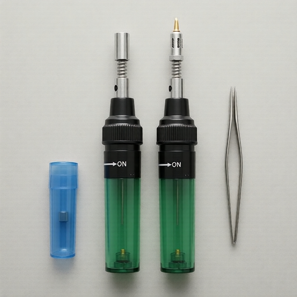 Caneta de solda a gás butano sem fio 1300°C, maçarico queimador, ponta ferramenta kit para reparos de panelas DIY