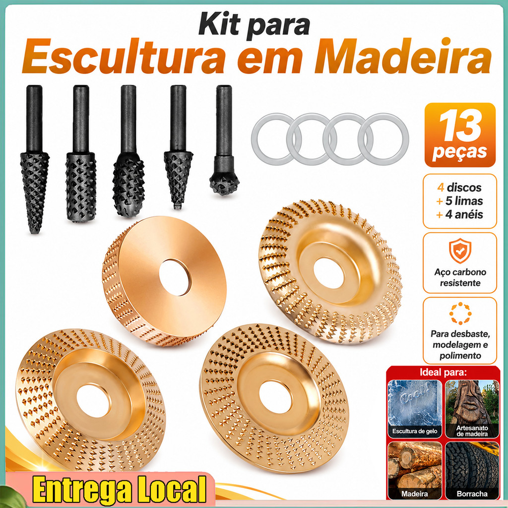 Multifuncional carpintaria fresa disco de moagem Kit escultura em madeira DIY ferramenta escultura à mão