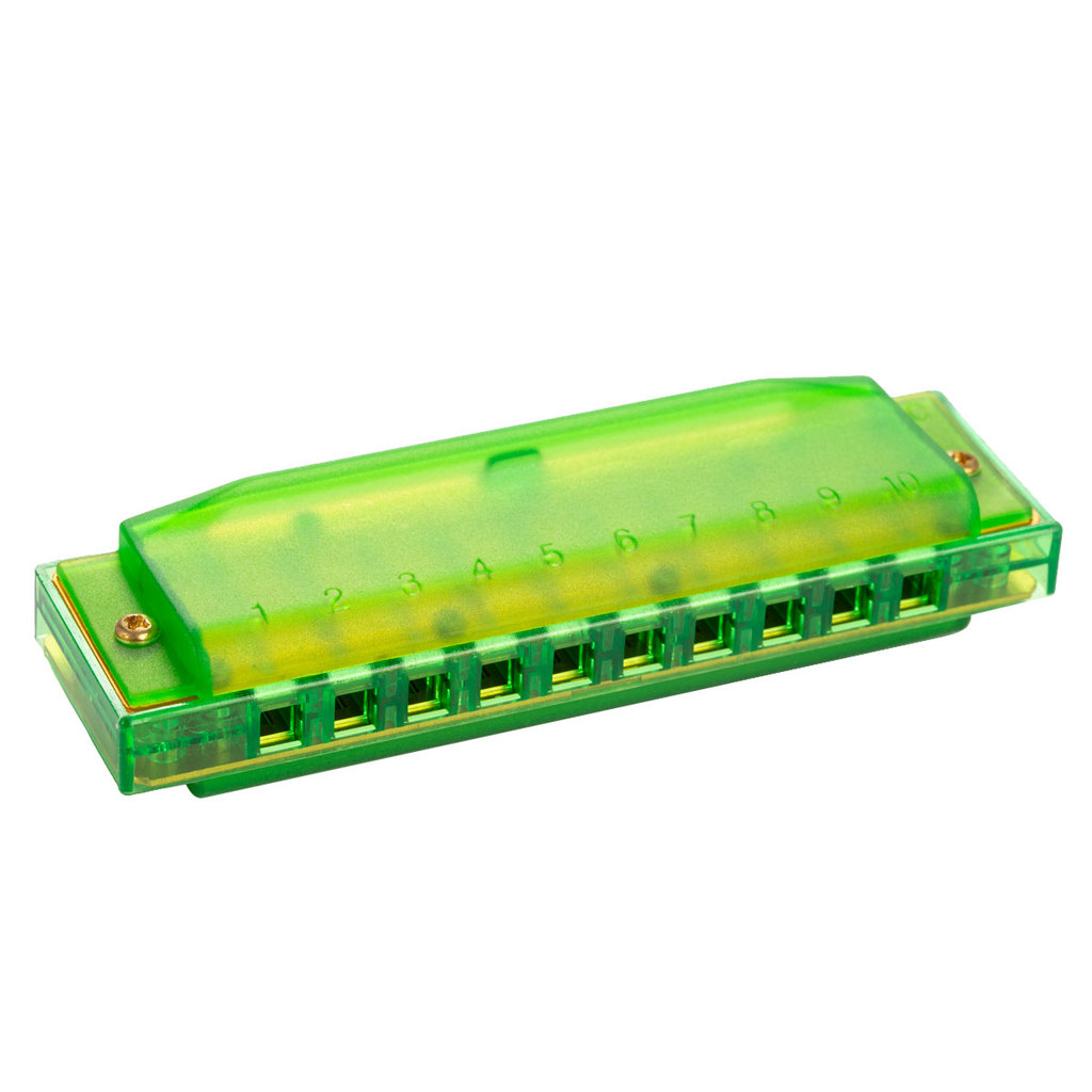 GAITA HARMONICA HOHNER TRANSLUCENT HARP VERDE