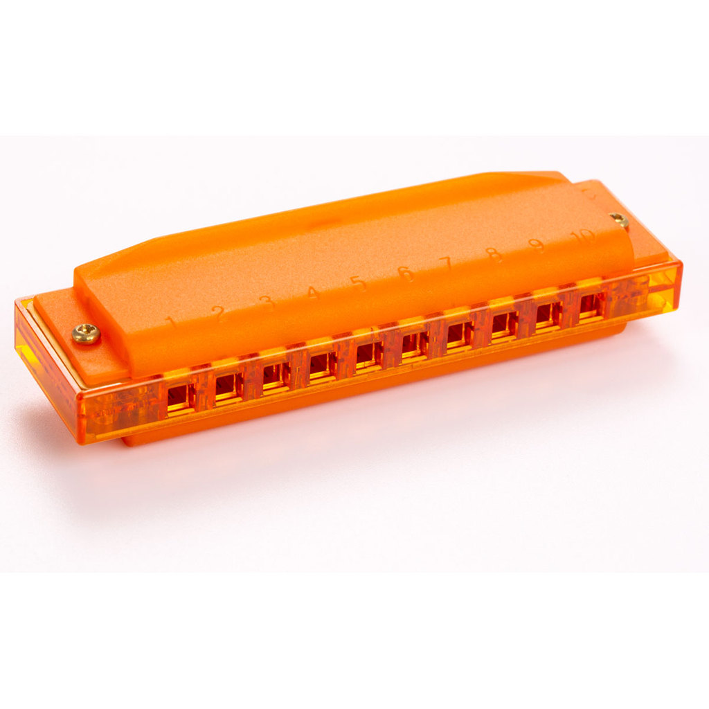 GAITA HARMONICA HOHNER TRANSLUCENT HARP LARANJA