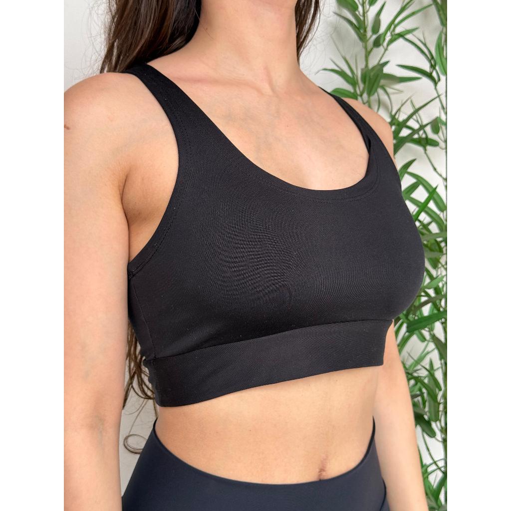 Top Fitness de Academia Simples Treino dia a dia Estampa Lisa Básico Confortável Dia a Dia