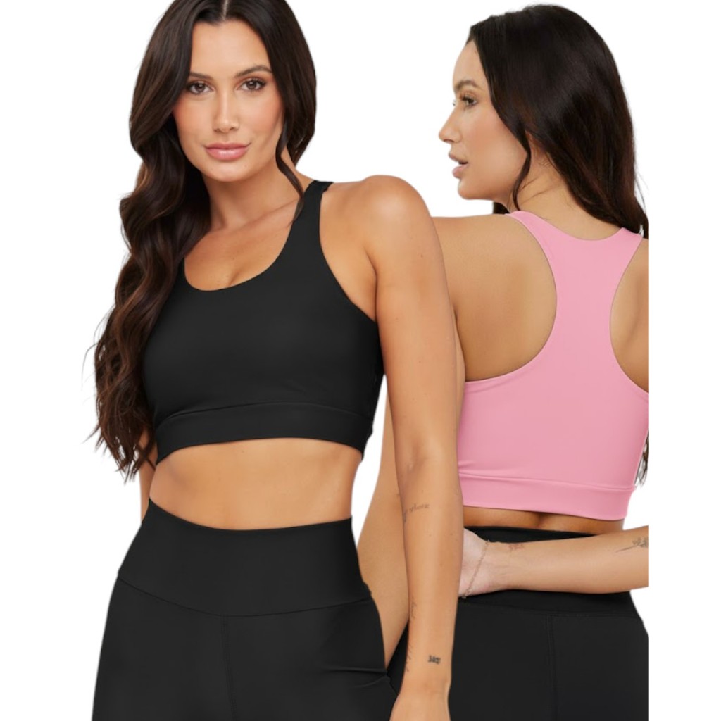 Kit 2 Tops Fitness de Academia Simples Treino dia a dia
