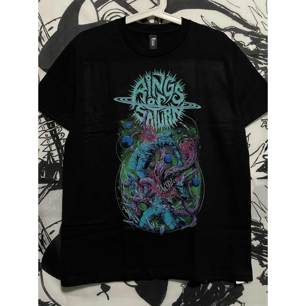 Music.Soul Camiseta Unissex Rings of Saturn Death Metal Técnico 100% algodão