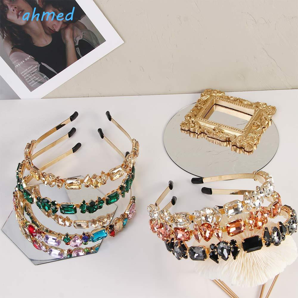 Tiara AHMED com Diamantes, Acessório de Cabelo Feminino Luxuoso em Liga Fina DM76