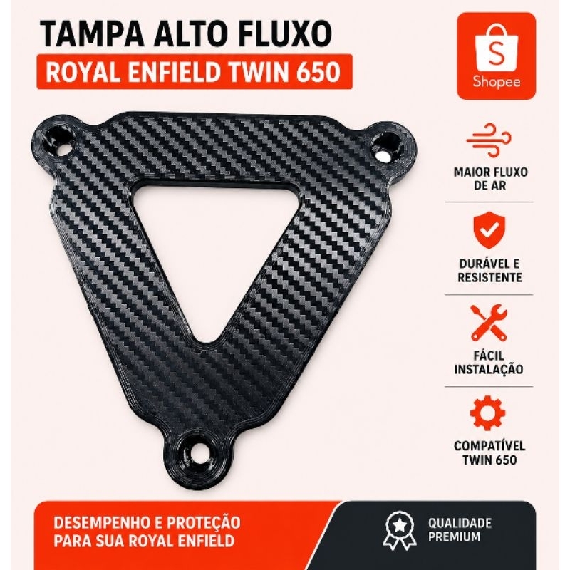 STAGE 2 Royal Enfield Interceptor 650 Tampa Alto Fluxo Filtro De Ar