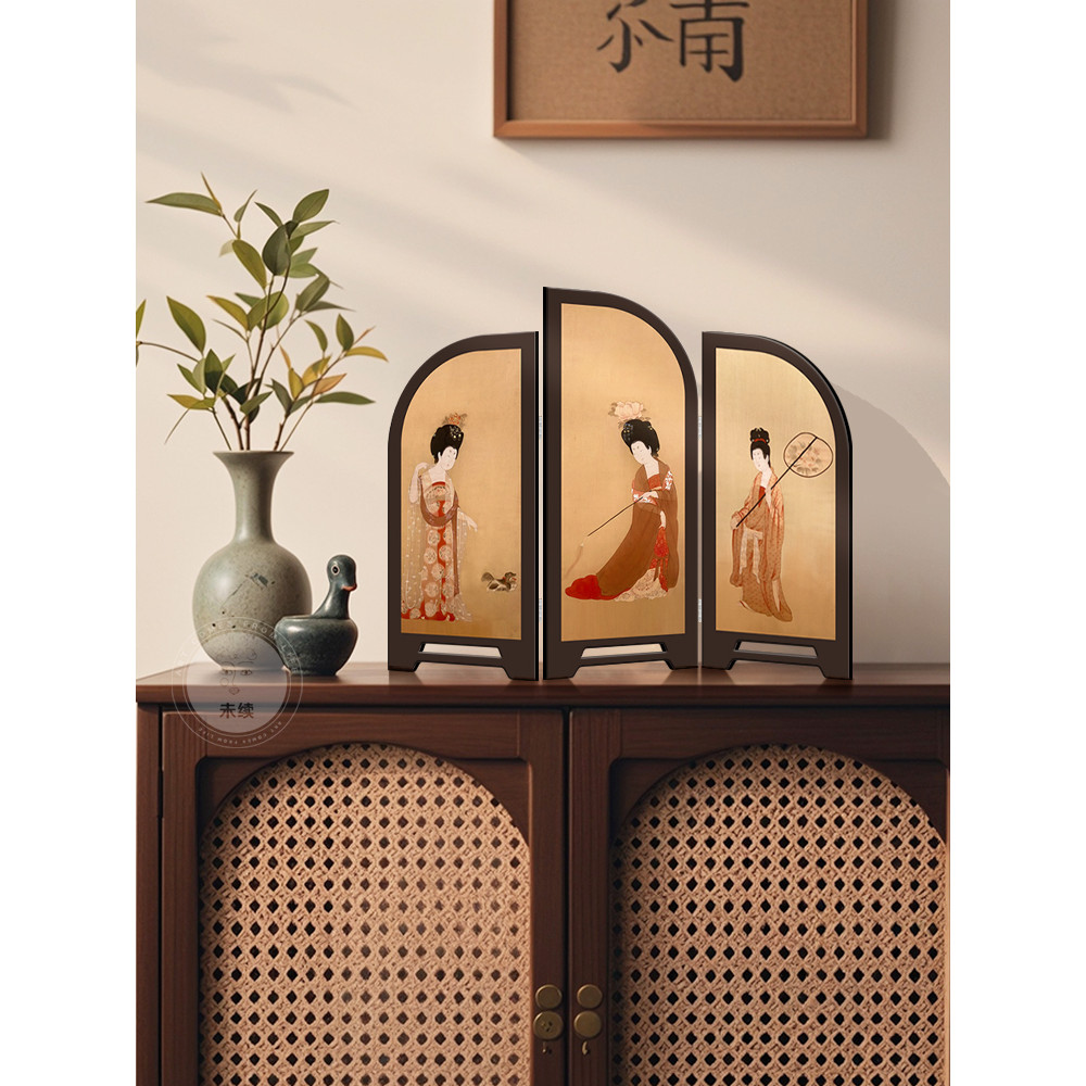 < Hairpin Flower Ladies Picture > Novo estilo chinês tela decoração de mesa High-End nicho estilo Medieval decoração de