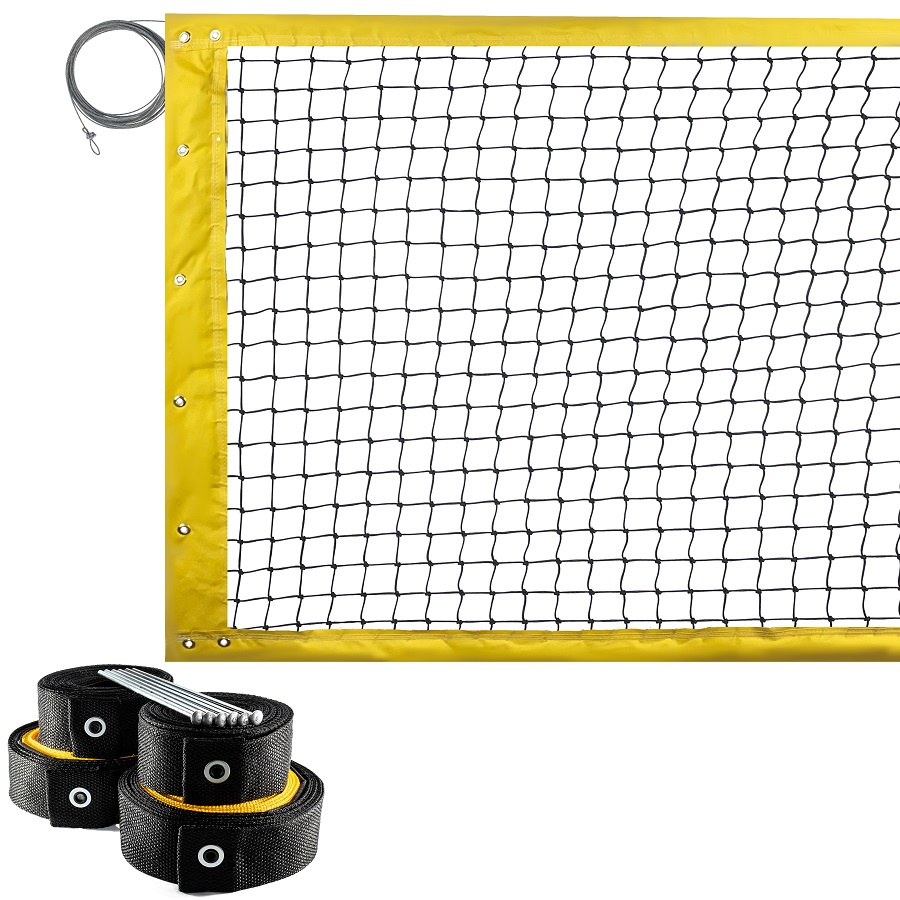 Kit beach tennis duplas/simples com marcação Evo Sports amarela/preto 8,5 metros