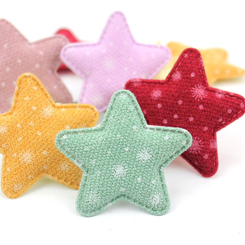 40Pcs 5cm Snowflake Star Shape Apliques Acolchoados Para Headwear Hairpin Decoração Artesanato De Bricolage Acessórios De Ornamentos