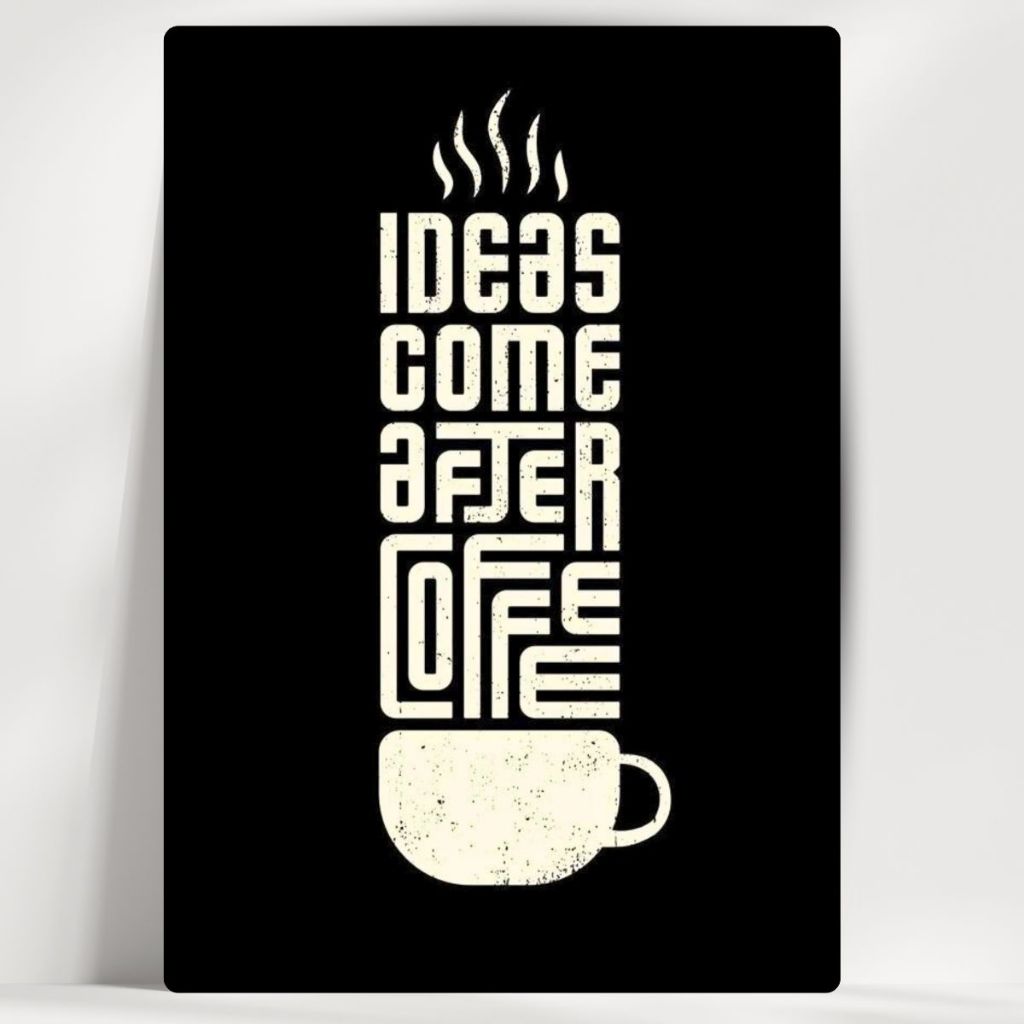 Quadro Decorativo Cantinho do Café - Ideias Come After Coffee - Em MDF - com fita - Envio Imediato