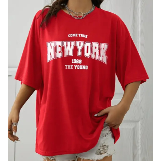 Camisa Camiseta Oversized New York Come True 100% Algodão Fio 30.1 Estampa Gráfica