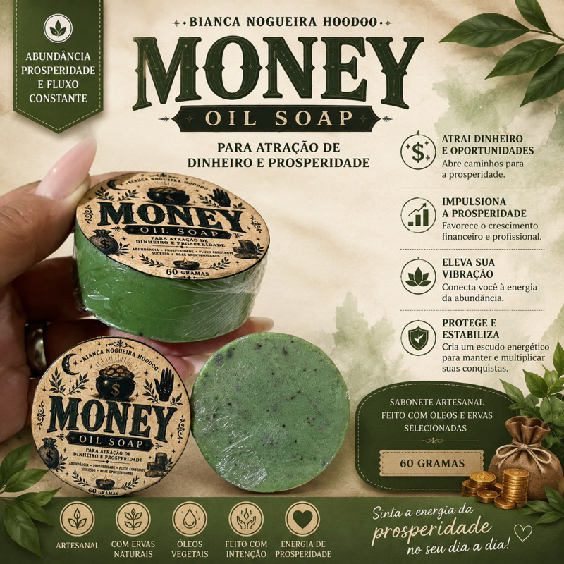 Sabonetes atrativos hoodoo money oil ,  come to me glamour oil e Queen bee