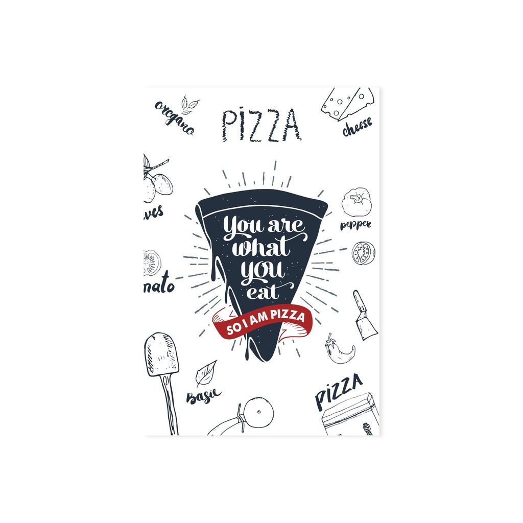 Placa Decorativa MDF Pizza Frase Come Inglês 30x40cm