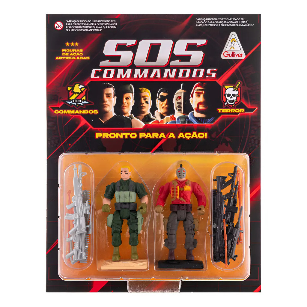 Bonecos Sos Commandos Gulliver White Billy Vs Gladius