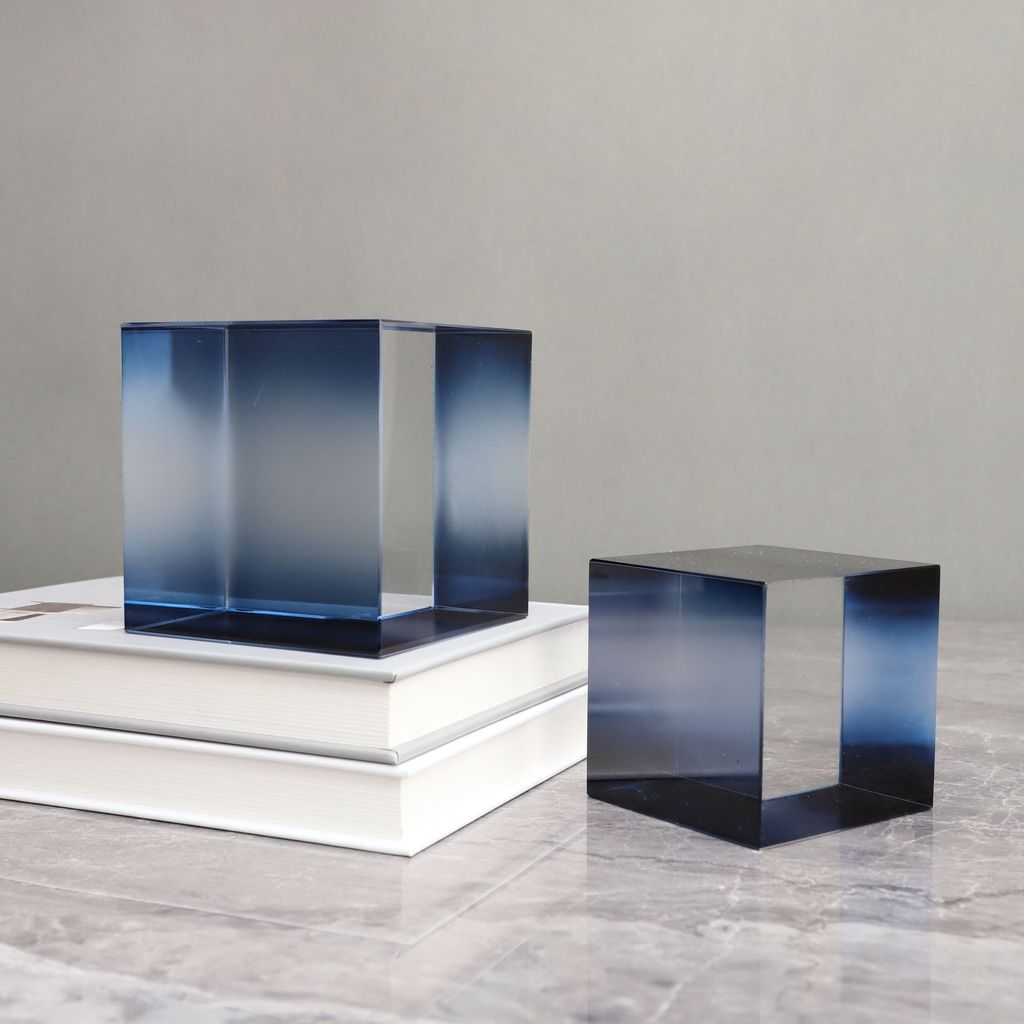 RTJB European-style gradient crystal cube desktop ornament for living room, entryway, dining room, TV cabinet, model roo