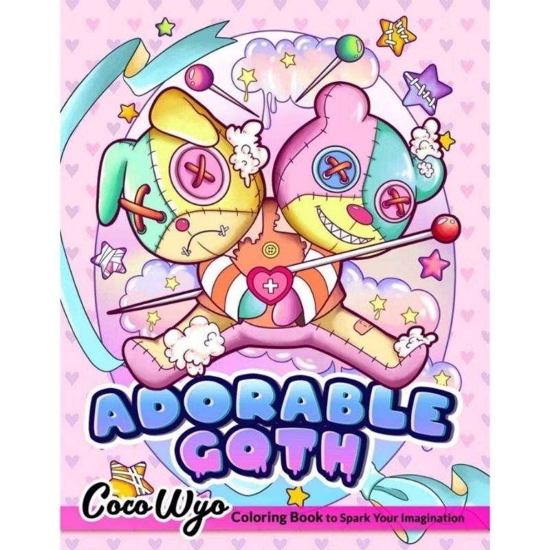 40 Desenhos para Colorir: Folhas Soltas com Ilustrações do Livro Adorable Goth Coloring Book