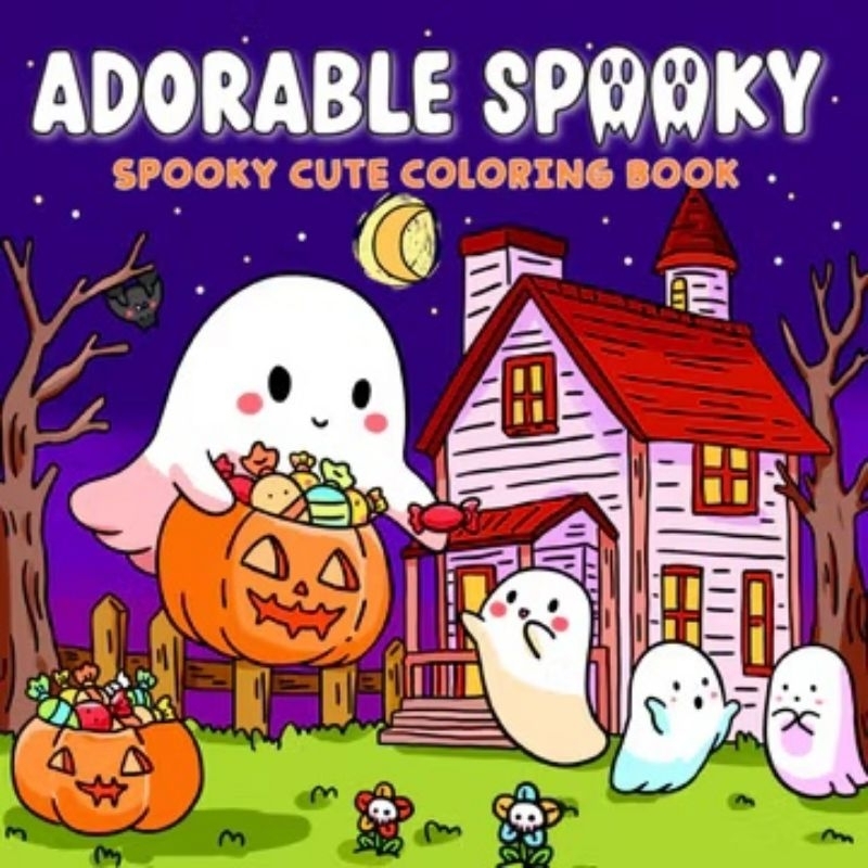 Kit 40 Desenhos para Colorir: Folhas Soltas com Ilustrações do Livro Fuzzy Pals - Adorable Spooky!