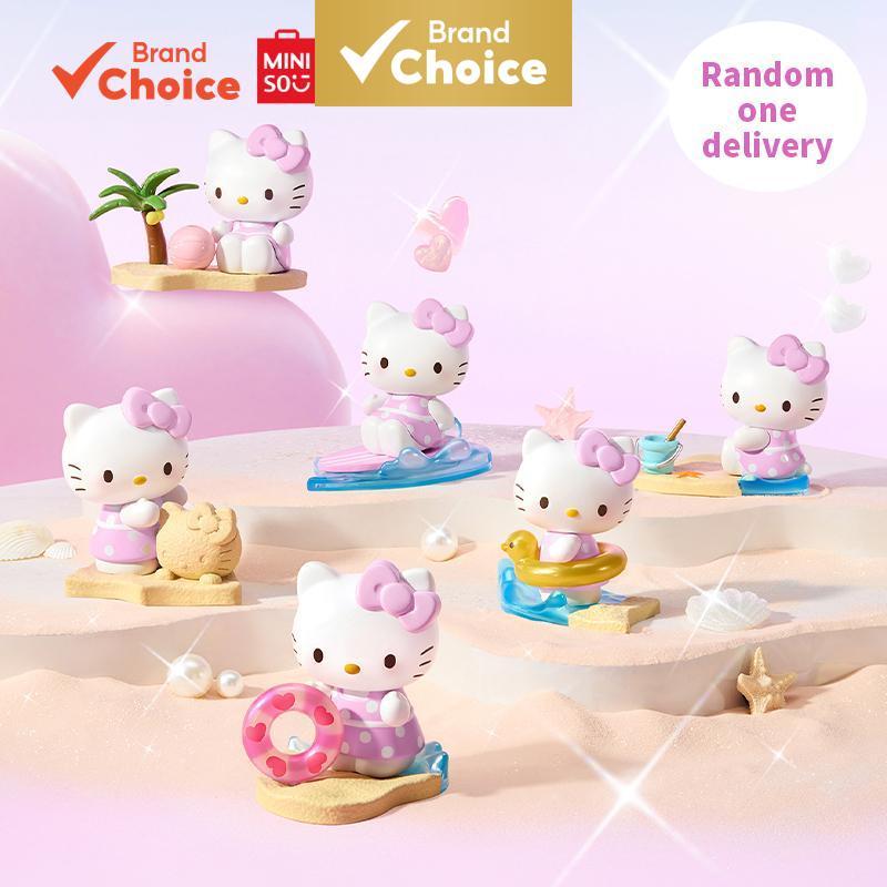 MINISO  Olá, a série Hello Kitty Heartfelt Holiday - Festive Adorable Figure Blind Box Colecionável Presente 9 cm × 8 cm