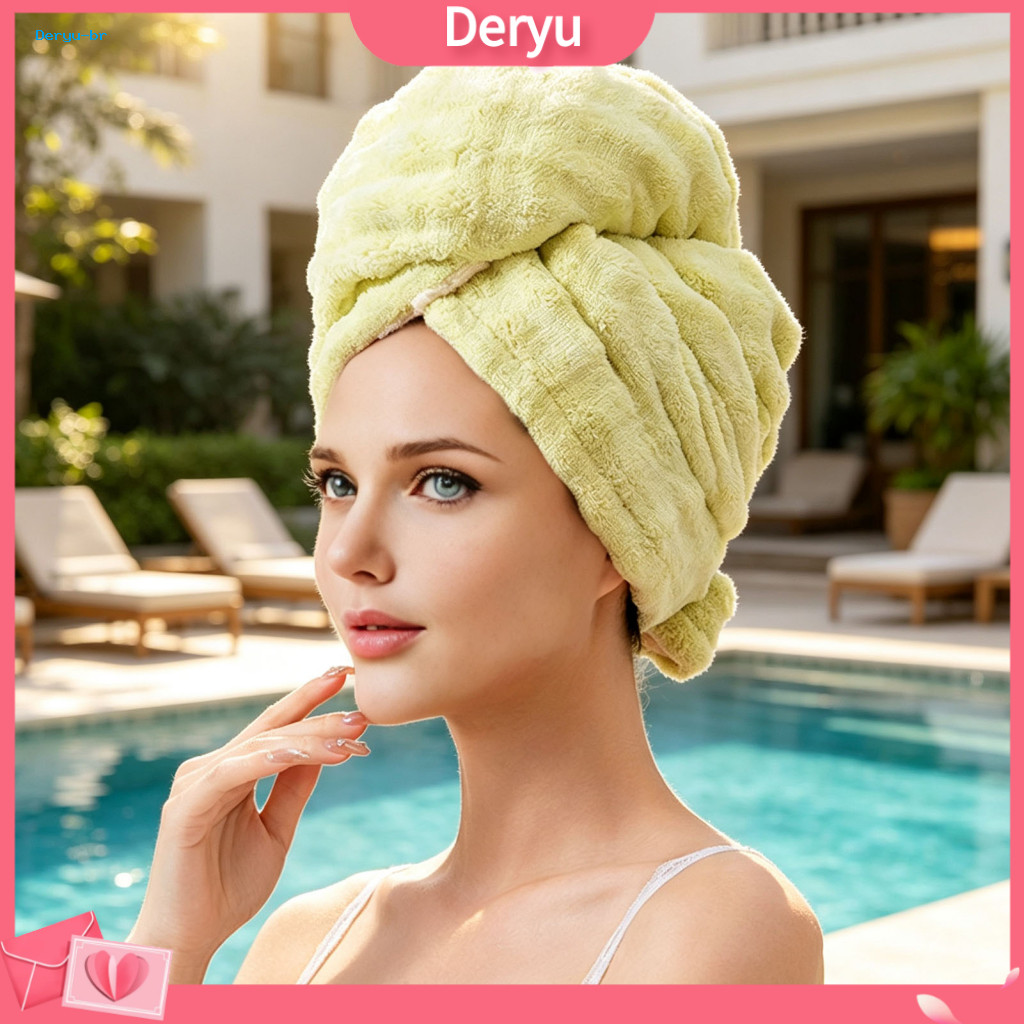Microfiber Hair Towel Wrap for Long Soft Drying Bonnet for Travel Coral Fleece Quick Dry Super Absorbent Anti-frizz Turb