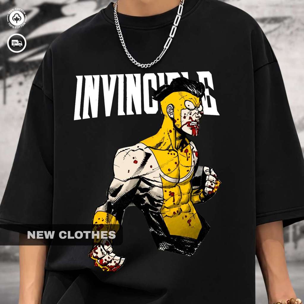 Camiseta Invencível Mark Grayson Omni-Man Herói Alienígena HQ Filho Camisa Algodão