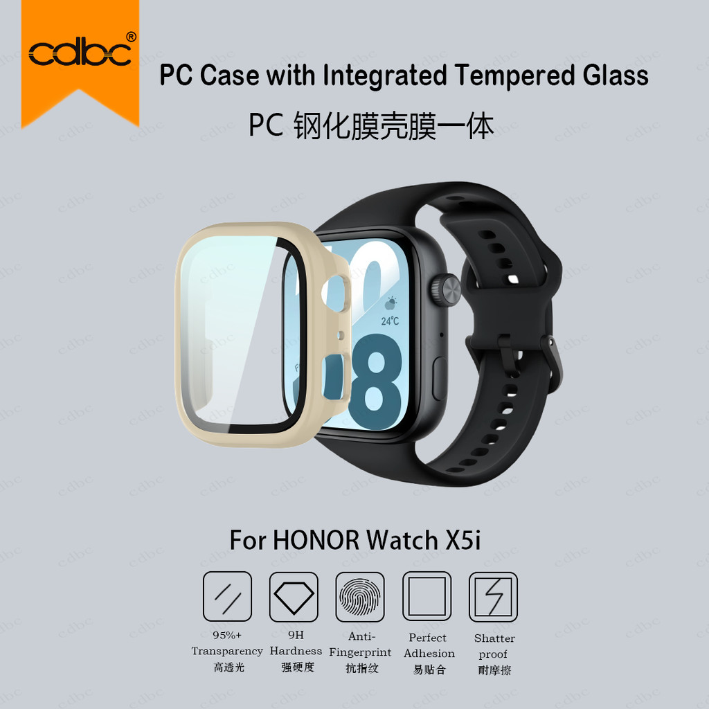 cdbc Capa Multifuncional Com Vidro Temperado Para HONOR Watch X5i X2i , PC Completa Rígida HD Protetor De Tela À Prova D