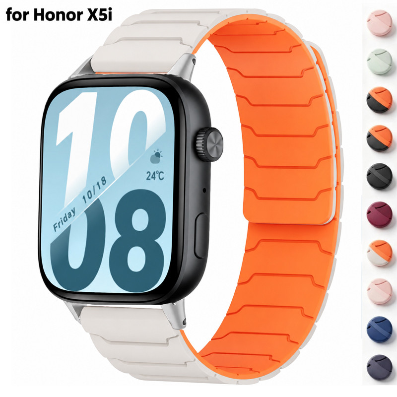 Pulseira Magnética De Silicone Para Honor X5i Sports Banda Respirável Watch X5i Acessórios
