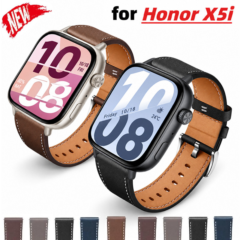 Pulseira De Couro Genuíno Para Honor Watch X5i , Esportiva De Substituição Retrô Acessórios
